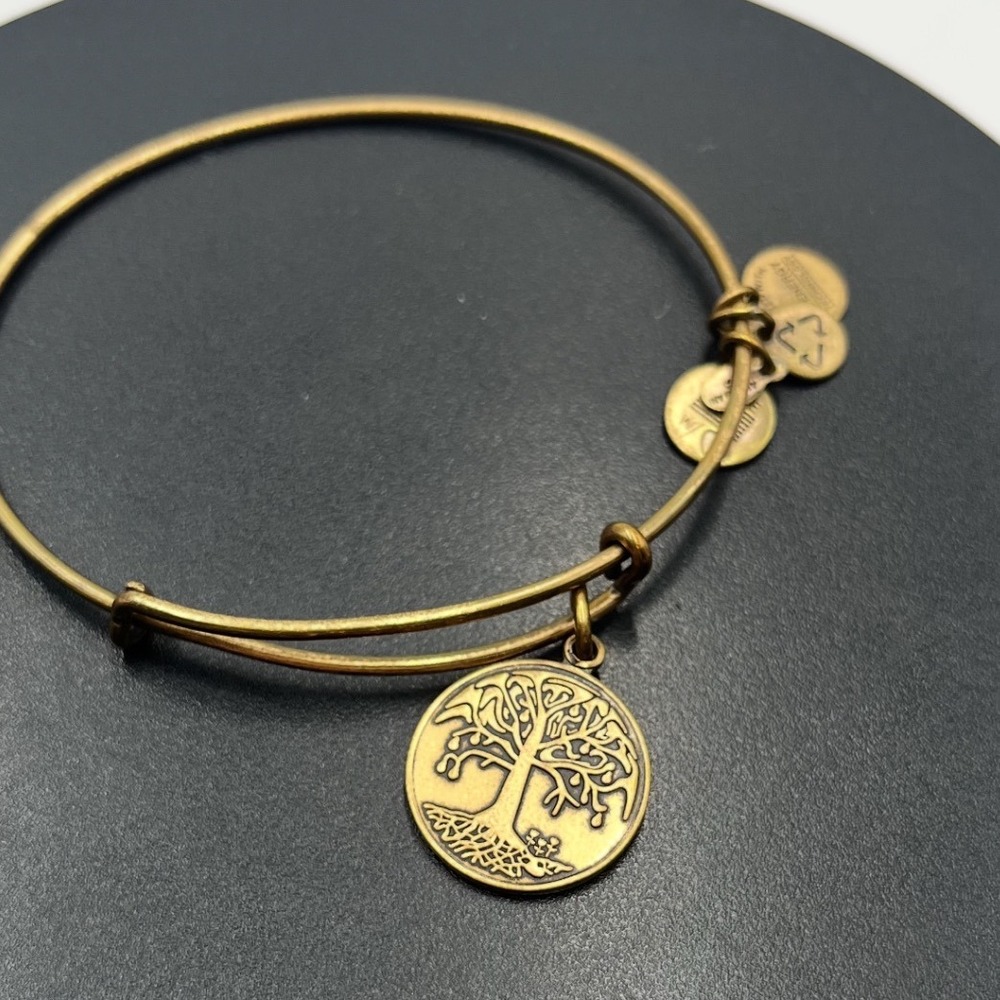 Alex and Ani Tree of Life II 2015 Family Inspirational Gold Tone Bangle Bracelet